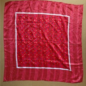 Red Polka Dot Patterned Scarf